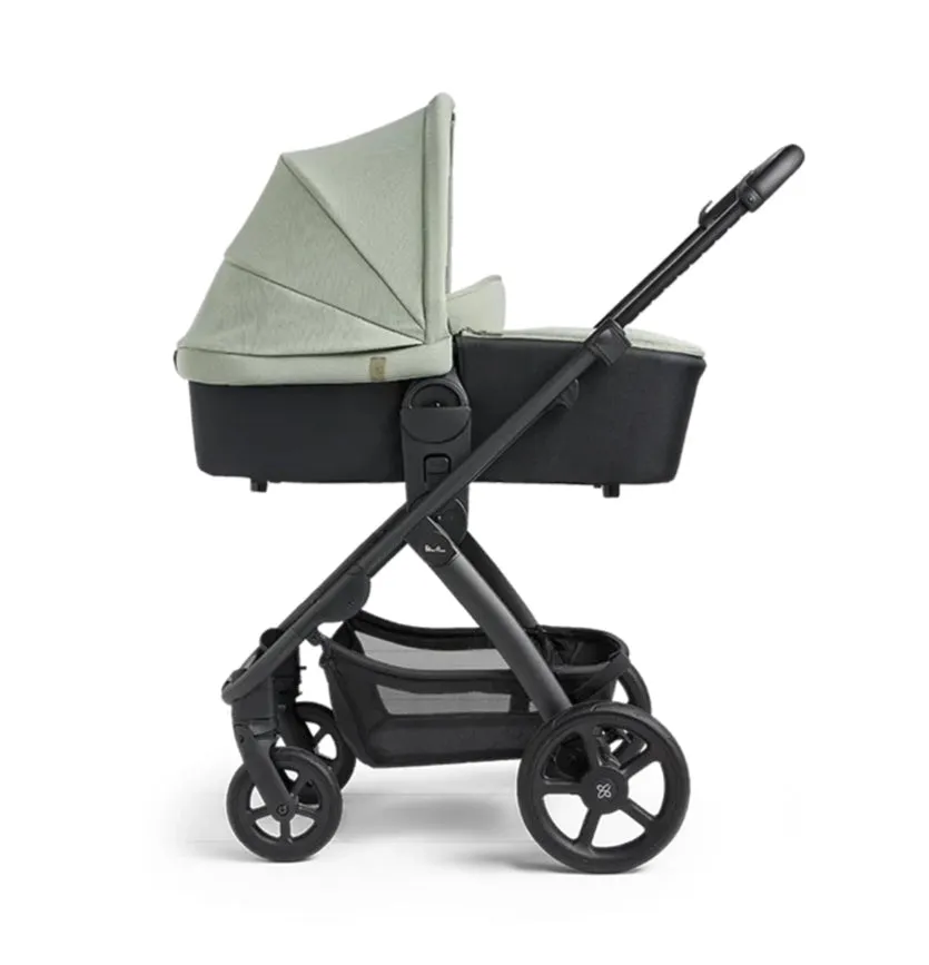 Silver Cross Tide 3-in-1 Dream Travel System   Free Accessories Pack Bundle, Sage on Black