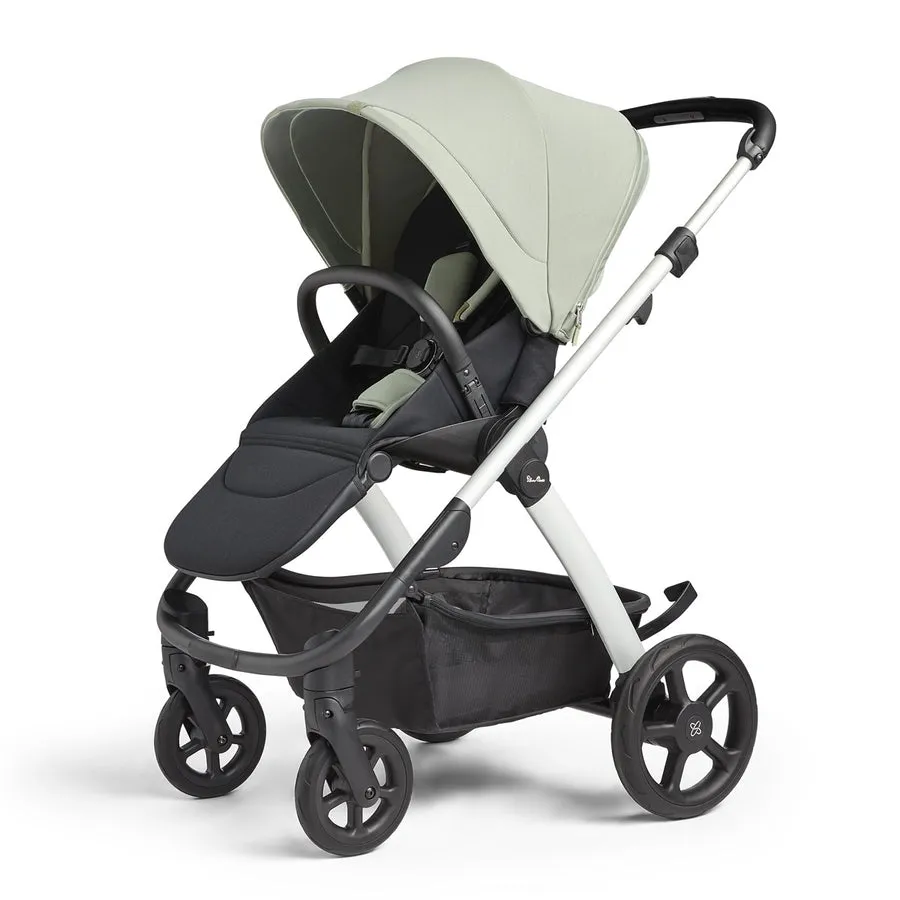 Silver Cross Tide 3-in-1 Dream Travel System   Free Accessories Pack Bundle, Sage on Silver