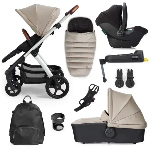 Silver Cross Tide 3-in-1 Dream Travel System   Free Accessories Pack Bundle, Stone