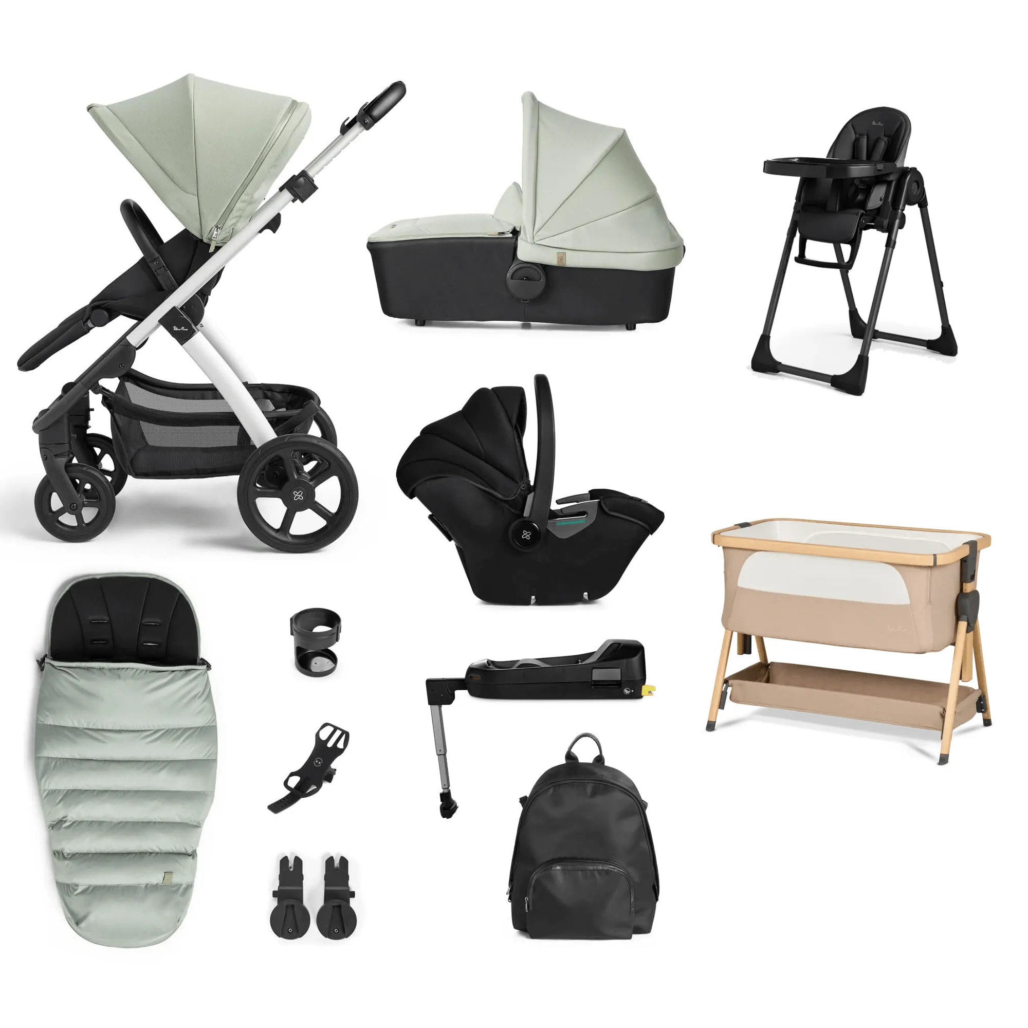 Silver Cross Tide Ultimate Baby Bundle - Sage