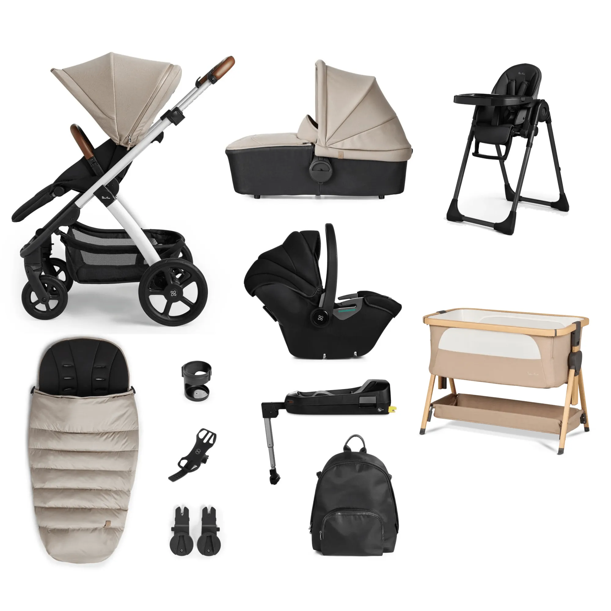 Silver Cross Tide Ultimate Baby Bundle - Stone