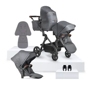 Silver Cross Wave 3 Single to Double Travel System (12 Piece) - Lunar