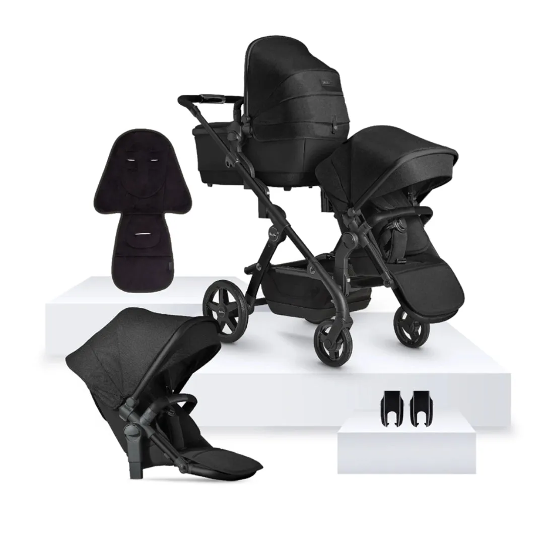 Silver Cross Wave 3 Single to Double Travel System (12 Piece) - Onyx