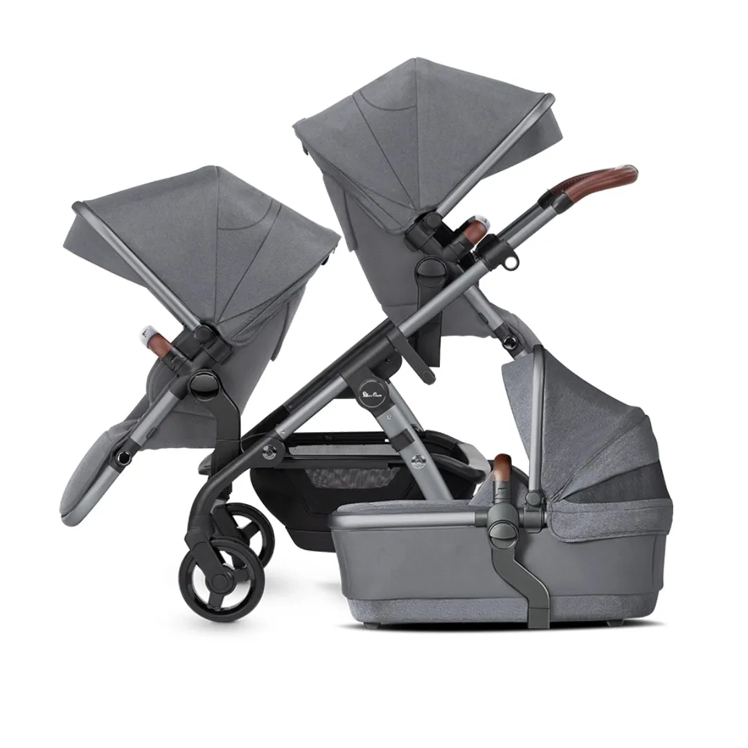 Silver Cross Wave 3 Single to Double Travel System Growing Family Bundle with Dream i-Size (22 Piece) - Lunar