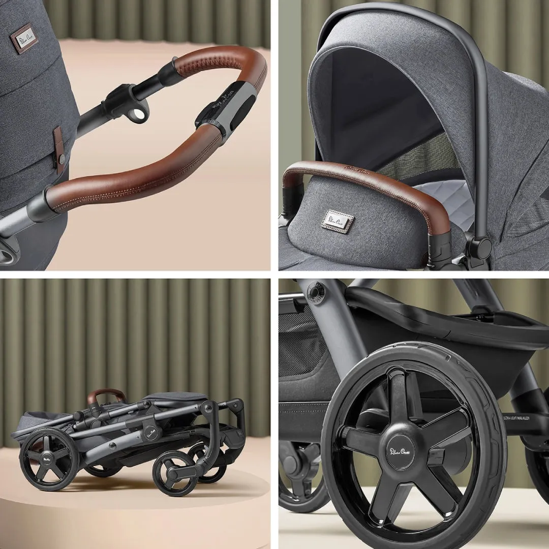 Silver Cross Wave 3 Single to Double Travel System Growing Family Bundle with Dream i-Size (22 Piece) - Lunar