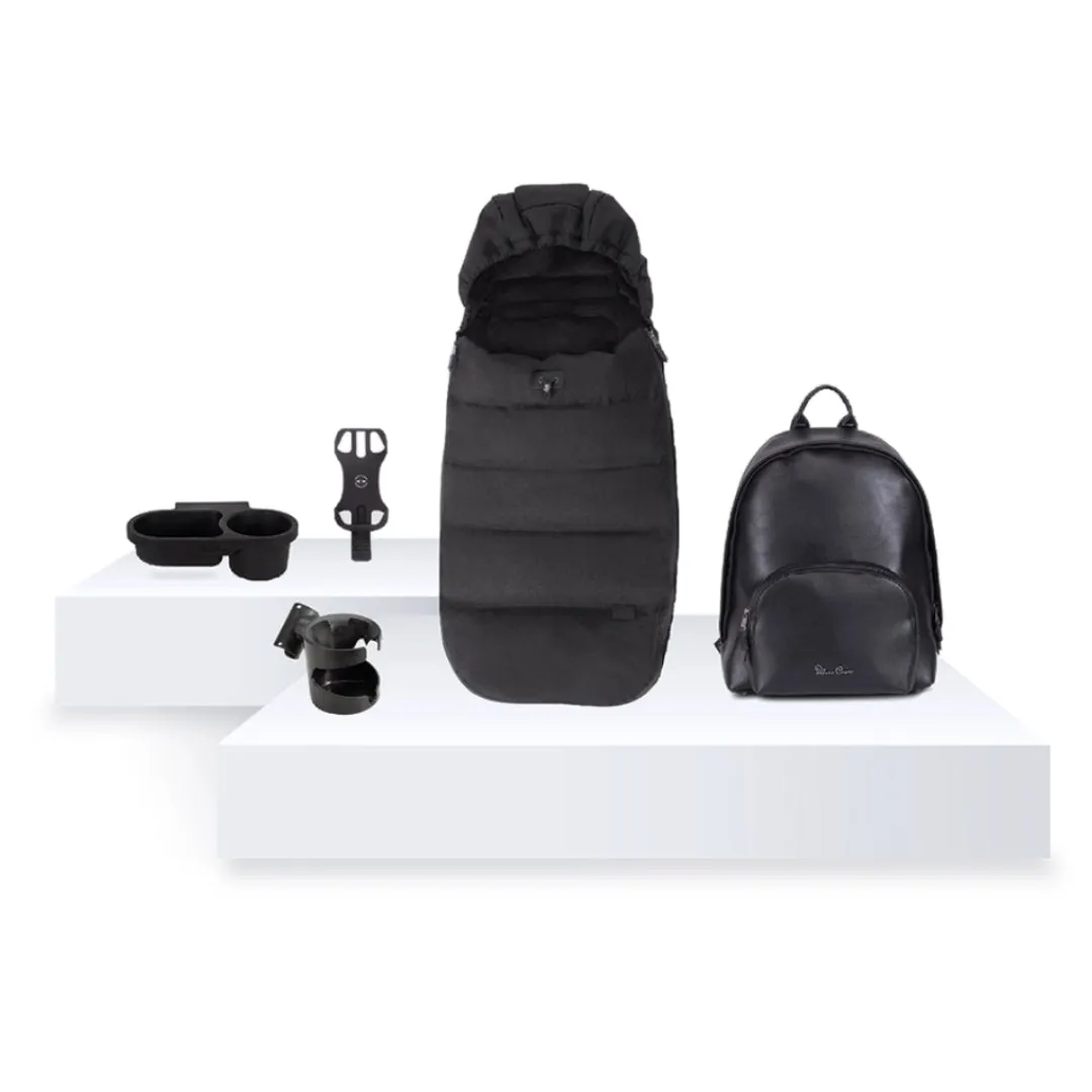 Silver Cross Wave 3 Travel System Twin Bundle (27 Piece) - Onyx