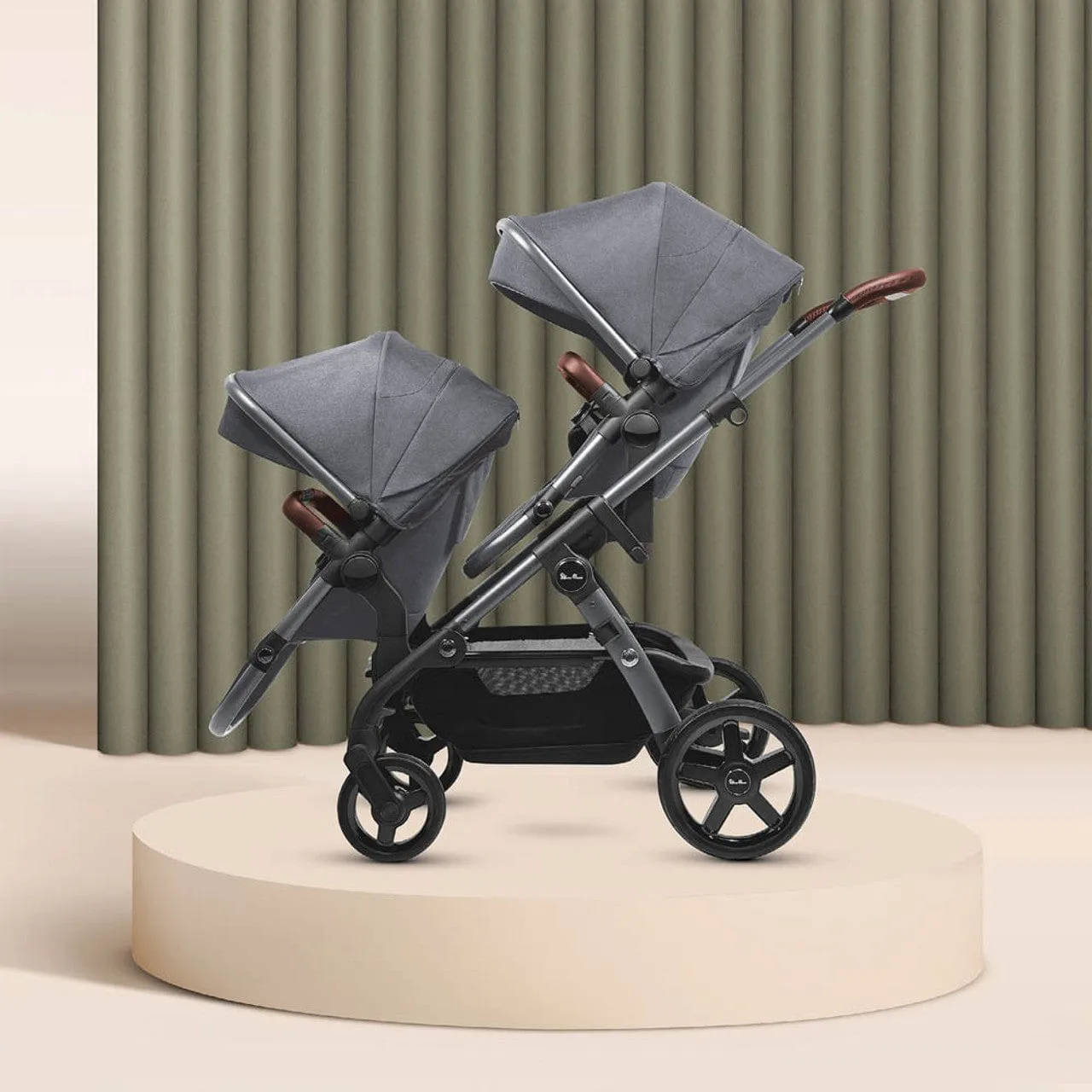 Silver Cross Wave 3 Twin Travel System - Lunar