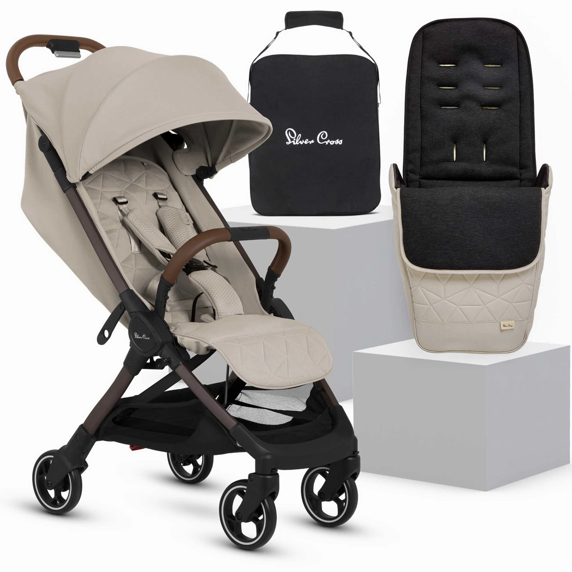 Silver Cross Clic 2 Compact Pushchair - Latte