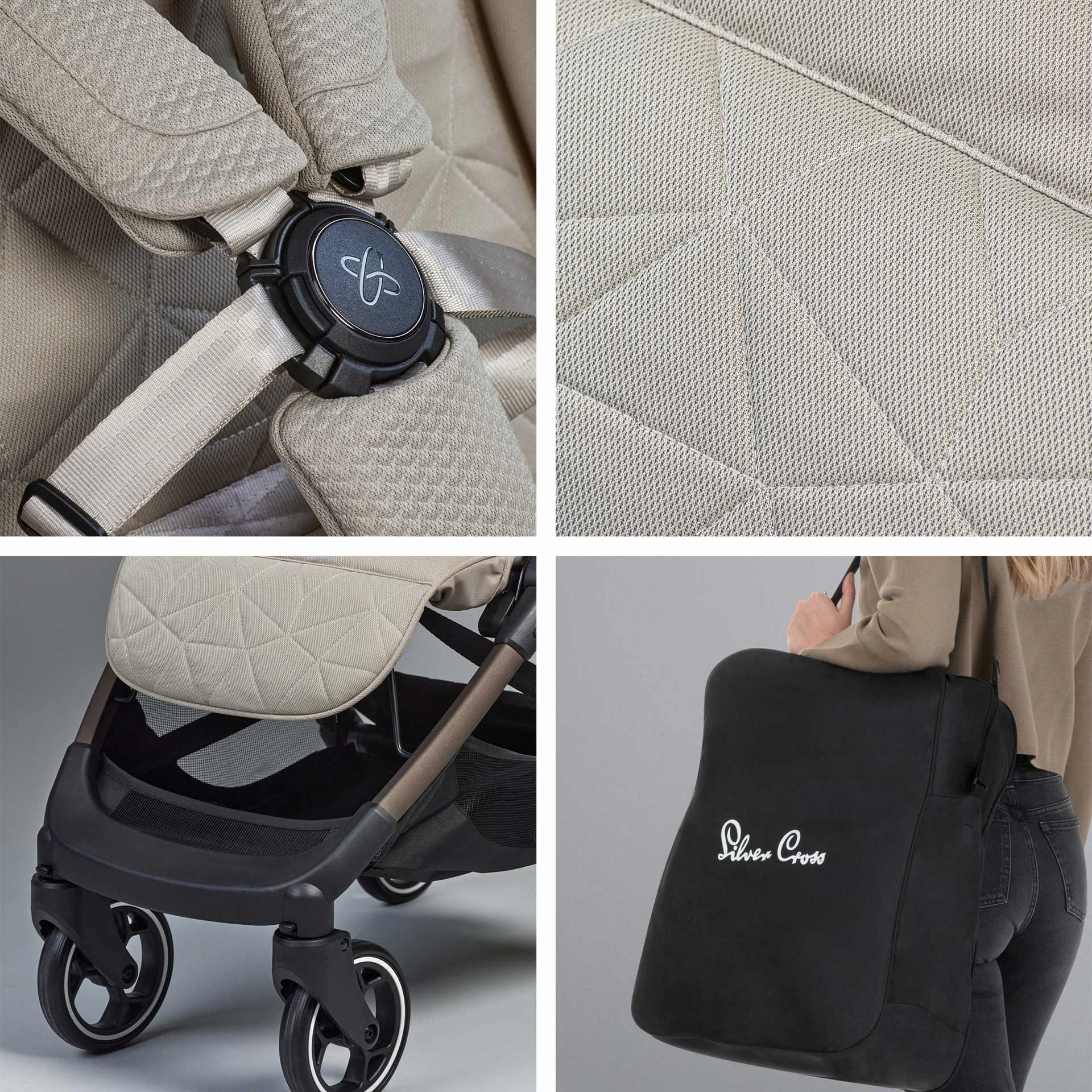 Silver Cross Clic 2 Compact Pushchair - Latte