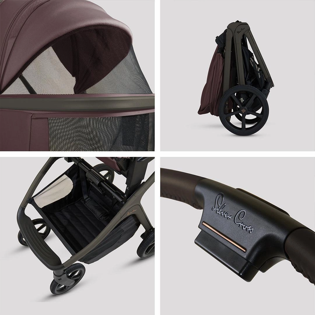 Silver Cross Cove Pushchair Accessory Bundle - Damson
