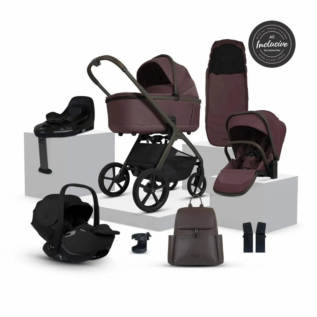 Silver Cross Cove Ultimate 360 Car Seat Bundle - Damson