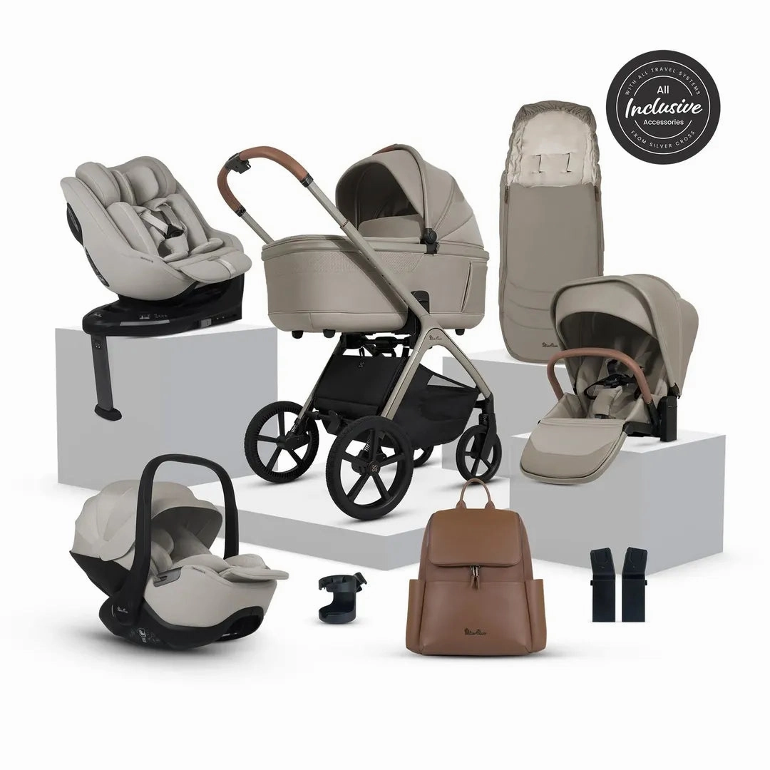 Silver Cross Cove Ultimate 360 Car Seat Family Bundle - Champagne