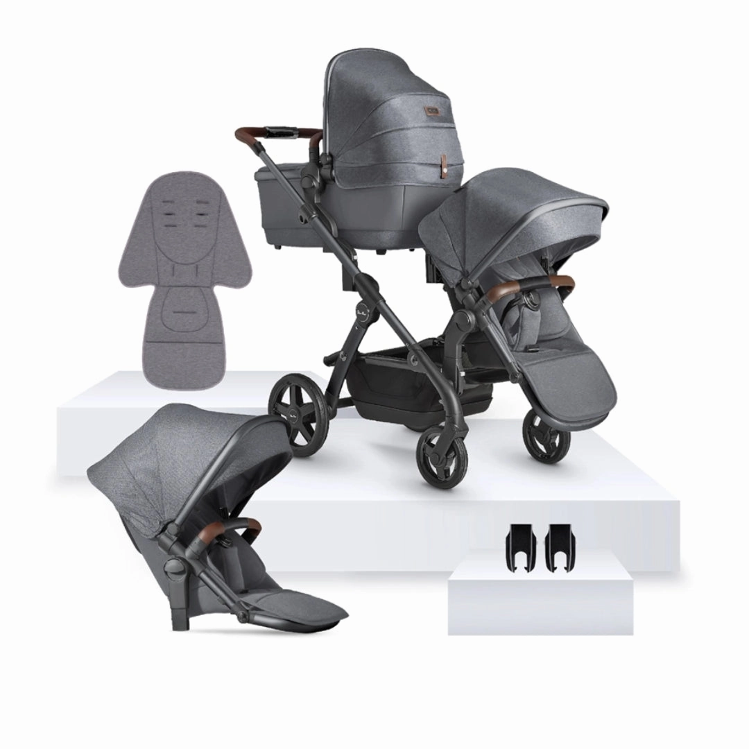 Silver Cross Wave 3 Single to Double Travel System (12 Piece) - Lunar