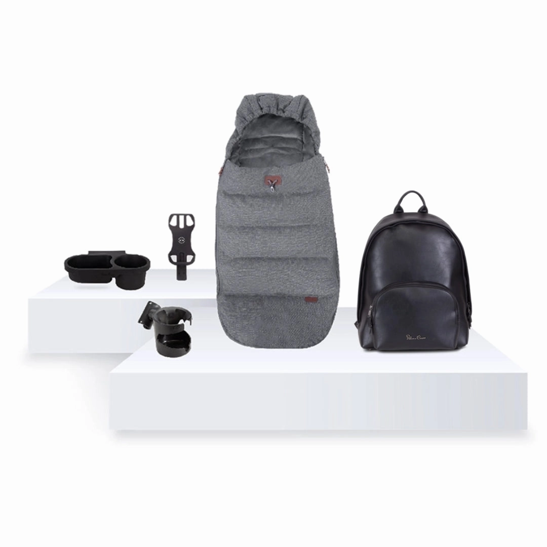 Silver Cross Wave 3 Single to Double Travel System Growing Family Bundle (20 Piece) - Lunar