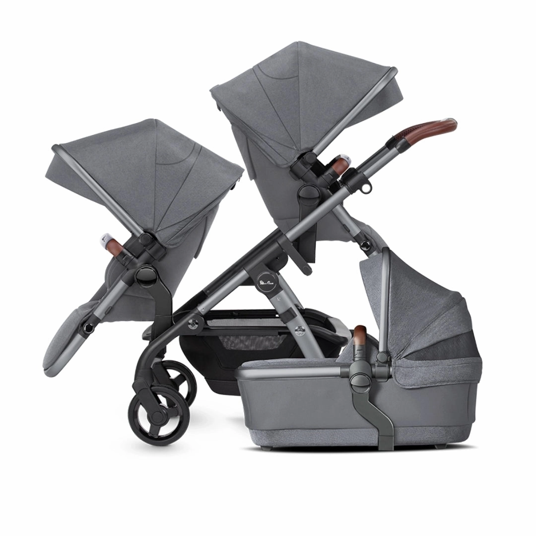 Silver Cross Wave 3 Single to Double Travel System Growing Family Bundle (20 Piece) - Lunar
