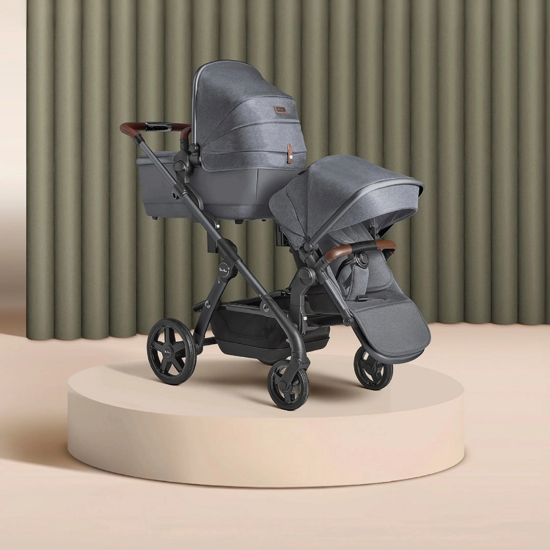 Silver Cross Wave 3 Single to Double Travel System Growing Family Bundle (20 Piece) - Lunar