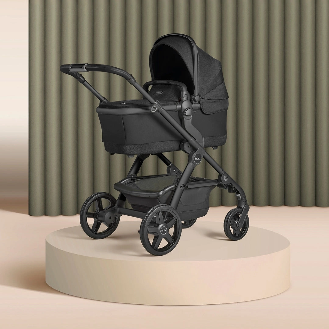 Silver Cross Wave 3 Single to Double Travel System Growing Family Bundle with Dream i-Size (22 Piece) - Onyx