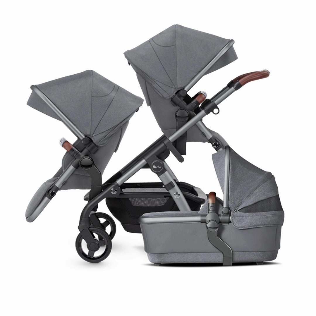 Silver Cross Wave 3 Travel System Twin Bundle (27 Piece) - Lunar