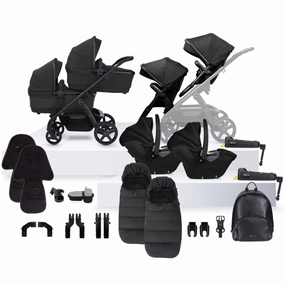 Silver Cross Wave 3 Travel System Twin Bundle (27 Piece) - Onyx