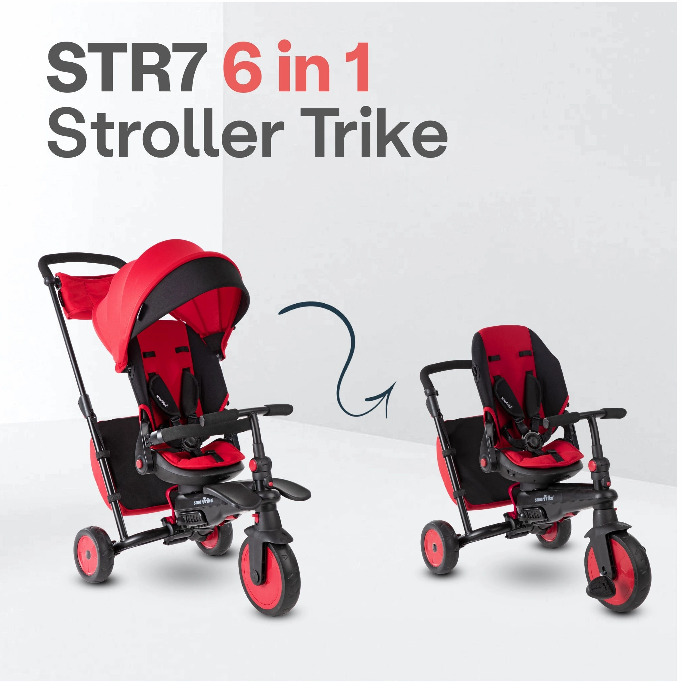 SmarTrike Folding Trike / Stroller STR7 - Red