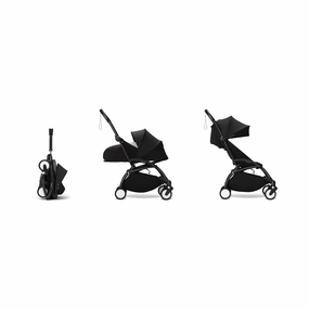 Stokke YOYO 0  6  Complete Baby Stroller Set - Black Frame with Black 0  Newborn Pack & 6  Color Pack (Pre-Order; Est. Delivery in 4-6 Weeks)