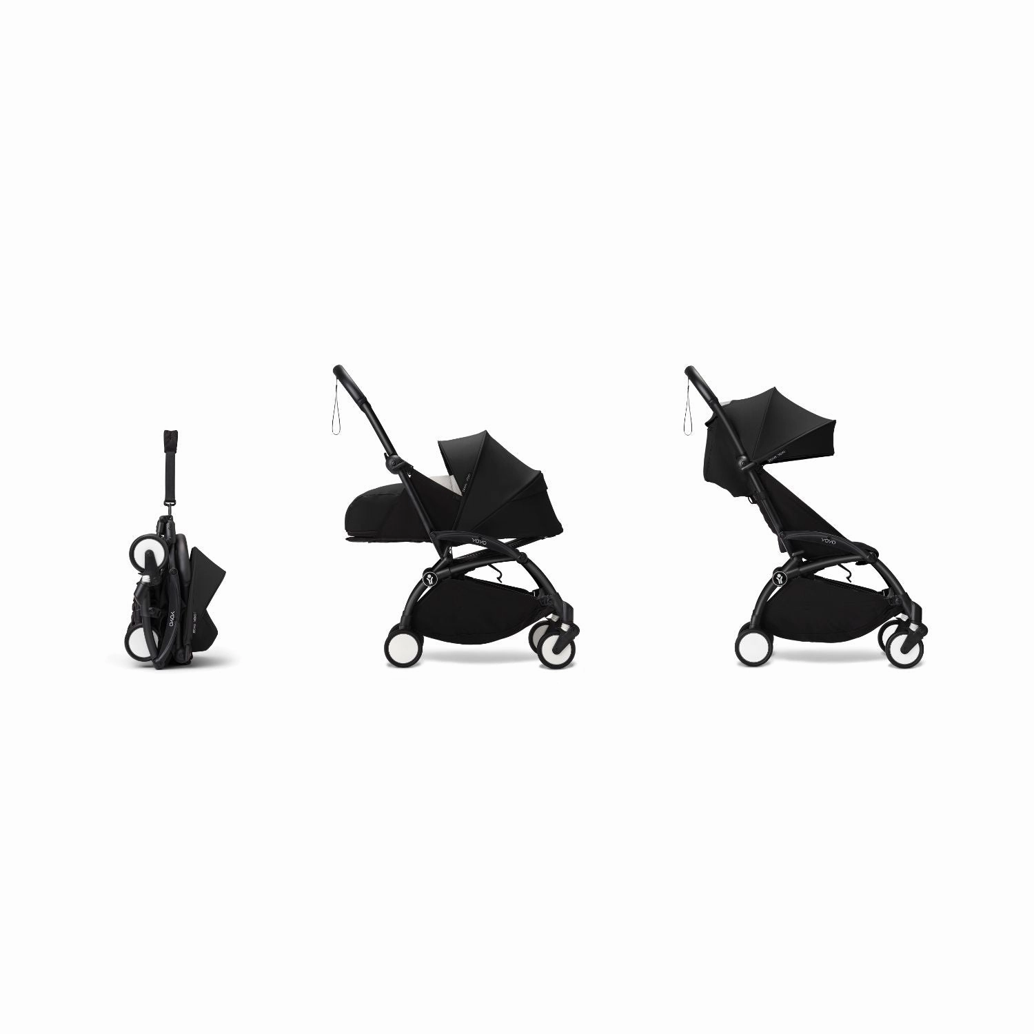 Stokke YOYO 0  6  Complete Baby Stroller Set - Black Frame with Black 0  Newborn Pack & 6  Color Pack (Pre-Order; Est. Delivery in 4-6 Weeks)