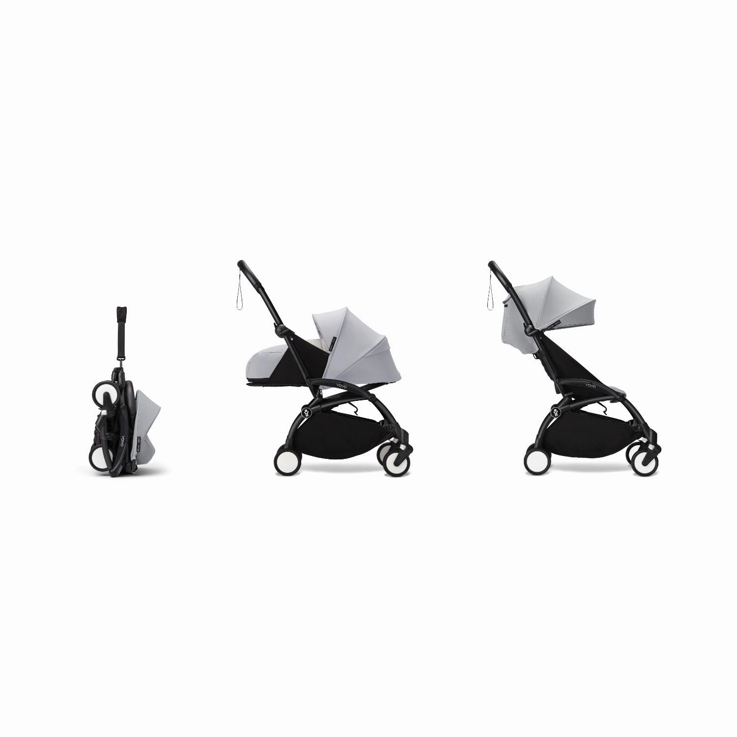Stokke YOYO 0  6  Complete Baby Stroller Set - Black Frame with Stone 0  Newborn Pack & 6  Color Pack (Pre-Order; Est. Delivery in 4-6 Weeks)