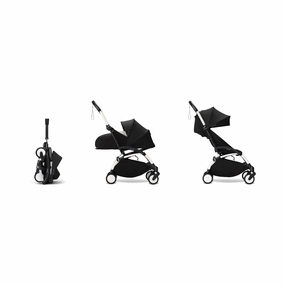 Stokke YOYO 0  6  Complete Baby Stroller Set - White Frame with Black 0  Newborn Pack & 6  Color Pack (Pre-Order; Est. Delivery in 4-6 Weeks)