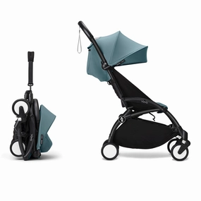 Stokke YOYO 6  Baby Stroller Set - Black Frame with Aqua 6  Color Pack