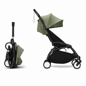 Stokke YOYO 6  Baby Stroller Set - Black Frame with Olive 6  Color Pack