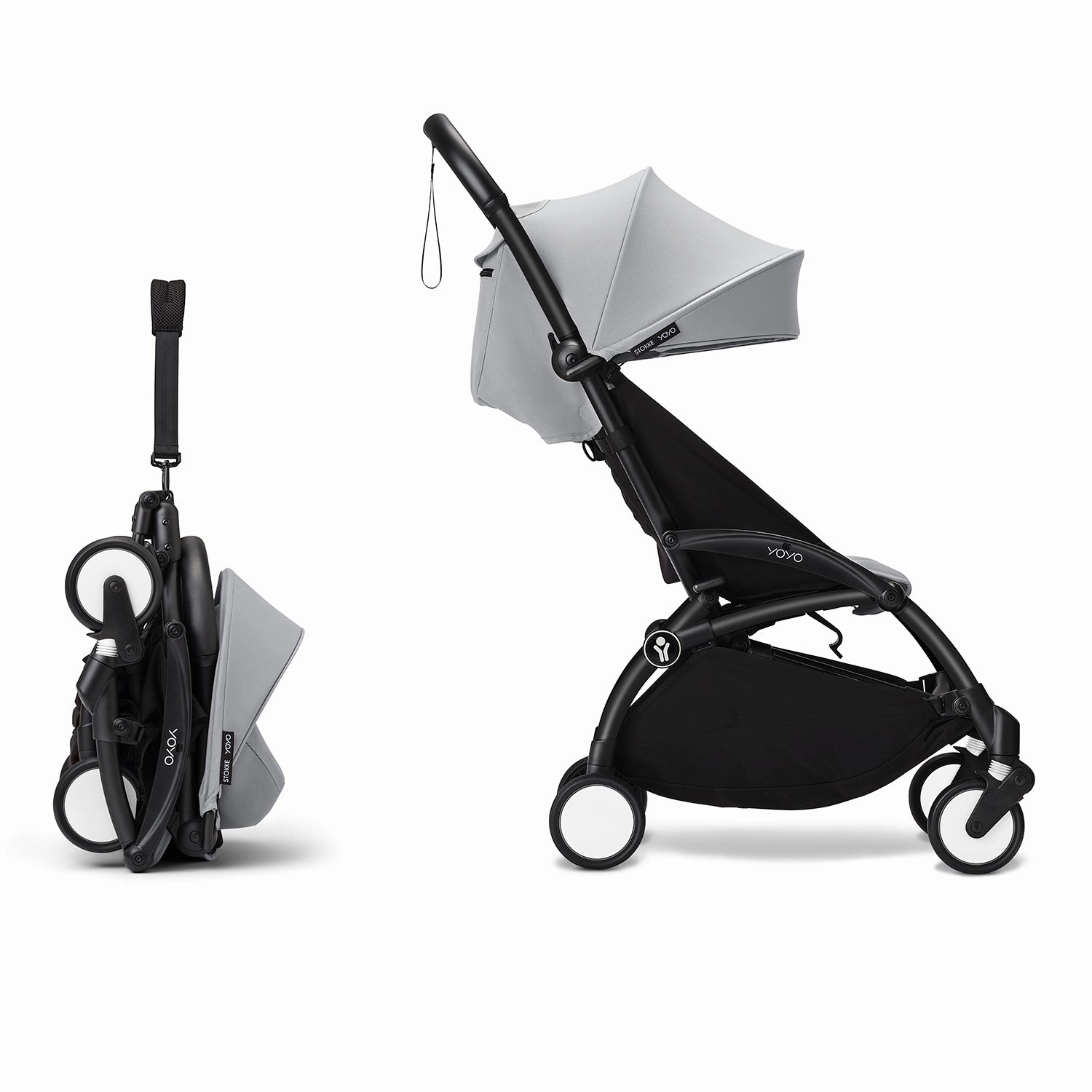 Stokke YOYO 6  Baby Stroller Set - Black Frame with Stone 6  Color Pack