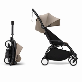Stokke YOYO 6  Baby Stroller Set - Black Frame with Taupe 6  Color Pack