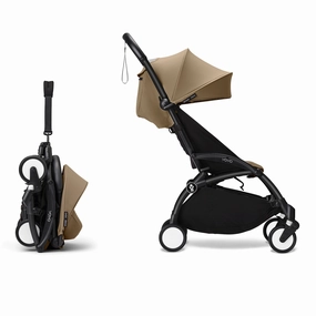 Stokke YOYO 6  Baby Stroller Set - Black Frame with Toffee 6  Color Pack