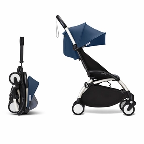 Stokke YOYO 6  Baby Stroller Set - White Frame with Air France Blue 6  Color Pack