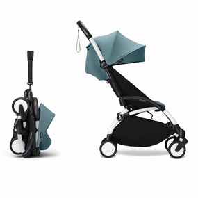 Stokke YOYO 6  Baby Stroller Set - White Frame with Aqua 6  Color Pack