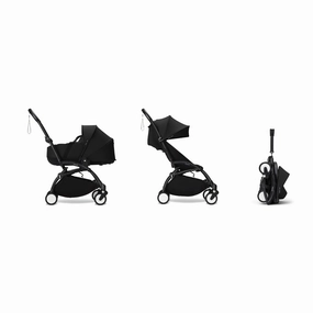 Stokke YOYO Newborn Shell 6  Complete Baby Stroller Set - Black Frame with Black Newborn Shell & 6  Color Pack (Pre-Order; Est. Delivery in 4-6 Weeks)