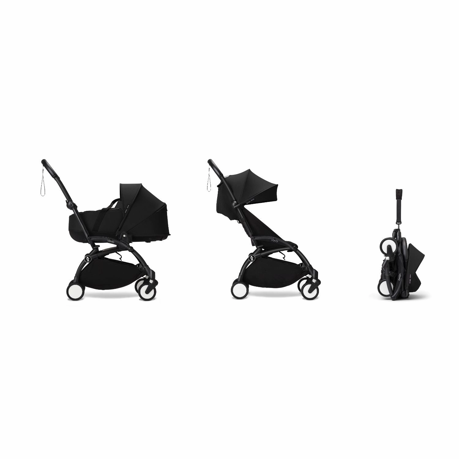 Stokke YOYO Newborn Shell 6  Complete Baby Stroller Set - Black Frame with Black Newborn Shell & 6  Color Pack (Pre-Order; Est. Delivery in 4-6 Weeks)