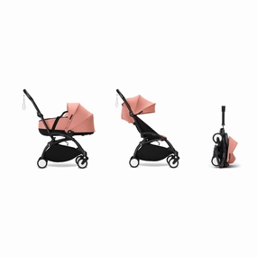 Stokke YOYO Newborn Shell 6  Complete Baby Stroller Set - Black Frame with Ginger Newborn Shell & 6  Color Pack (Pre-Order; Est. Delivery in 4-6 Weeks)