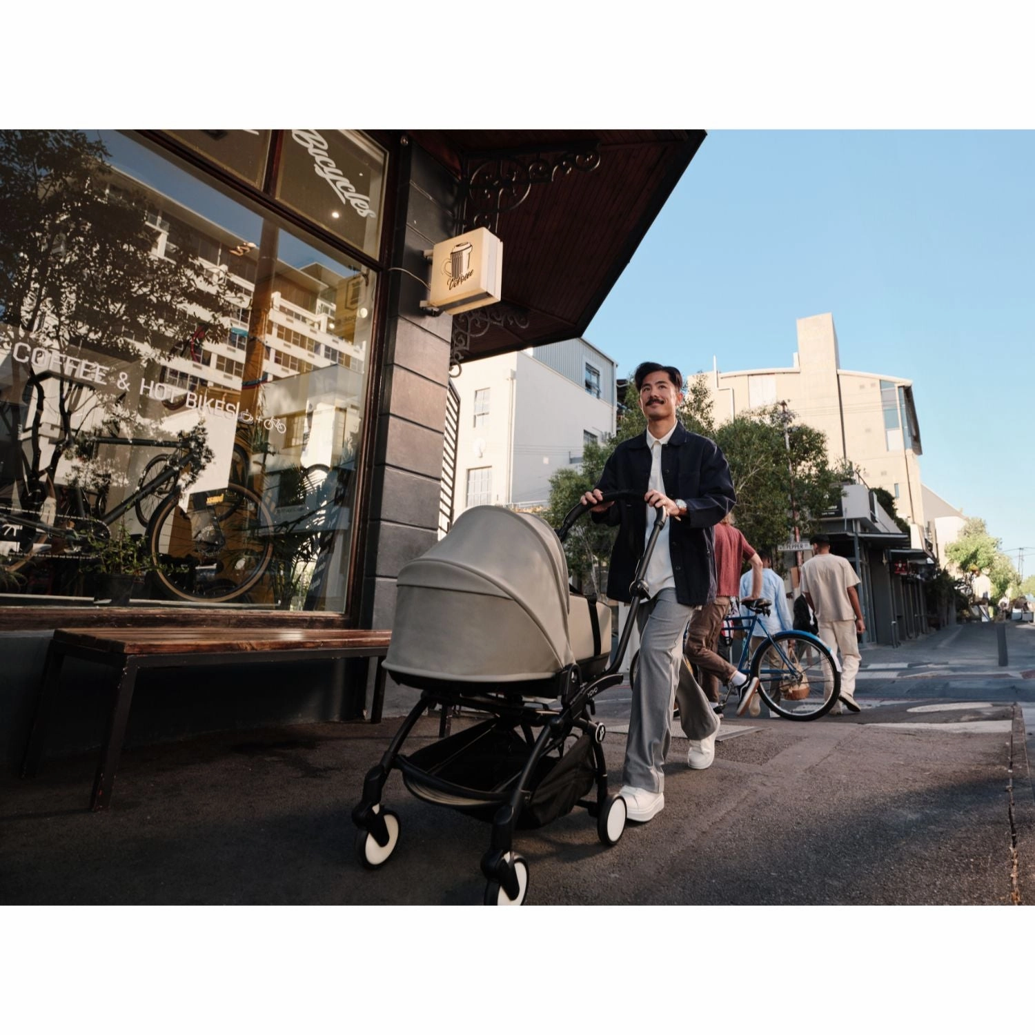 Stokke YOYO Newborn Shell 6  Complete Baby Stroller Set - White Frame with Ginger Newborn Shell & 6  Color Pack (Pre-Order; Est. Delivery in 4-6 Weeks)