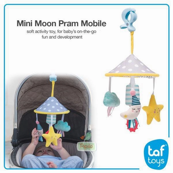 Taf Toys Mini Moon Pram Portable Clip Mobile Baby Play Set