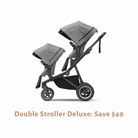 Thule Sleek: Convertible Single-to-Double Urban Stroller   Sibling Seat