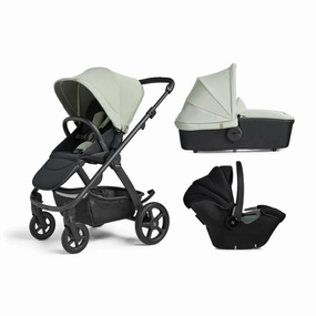Tide seat unit/Black chassis/Carrycot (with D Ring)/Dream Car Seat/adaptor - Sage