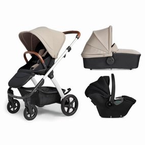 Tide seat unit/Black chassis/Carrycot (with D Ring)/Dream Car Seat/adaptor - Stone