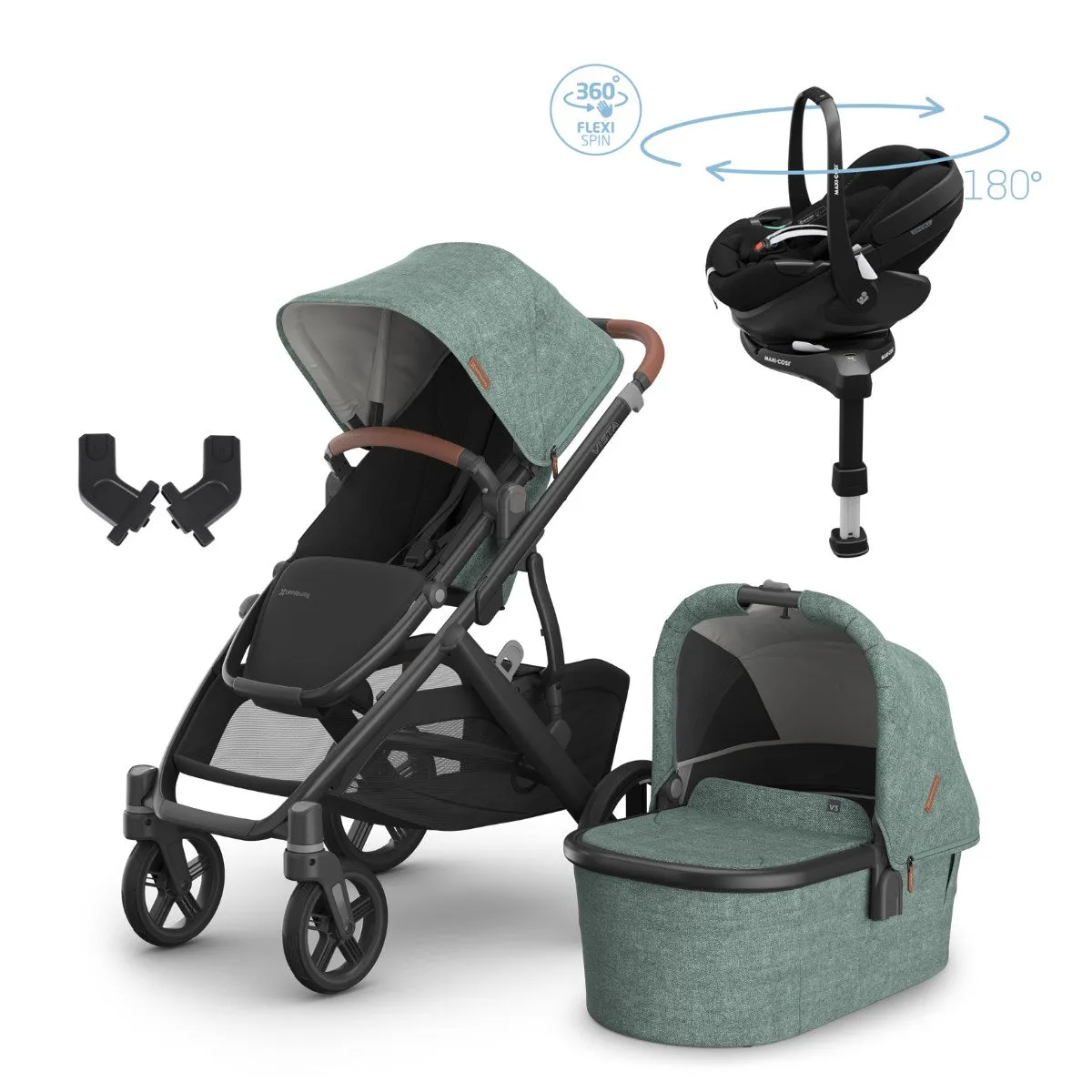 Uppababy Vista V3 Premium Travel System With Pebble 360 Pro2 Car Seat, Gwen