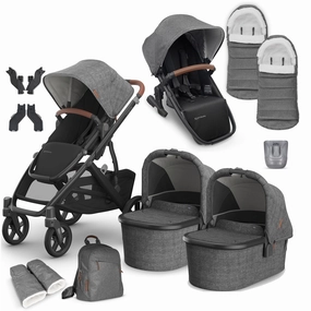 Uppababy Vista V3 Twin Complete Bundle - Greyson