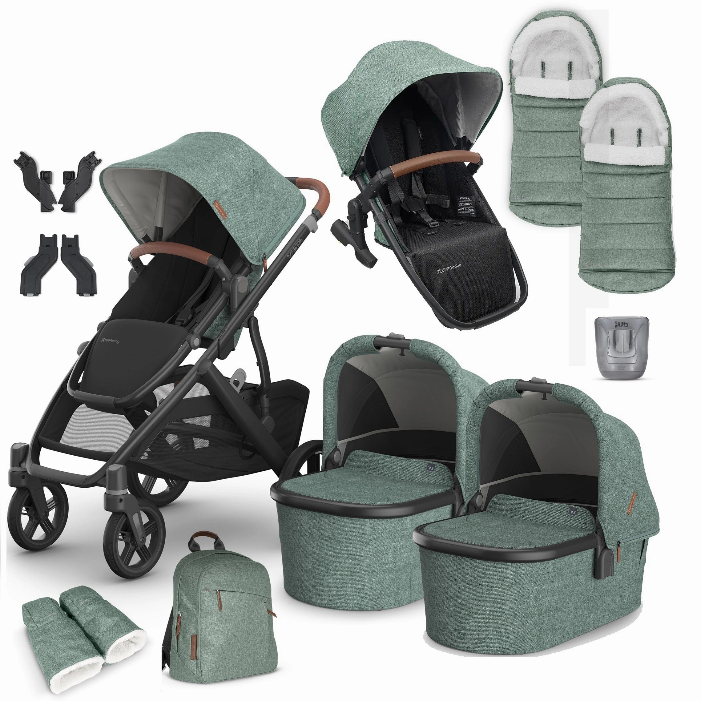 Uppababy Vista V3 Twin Complete Bundle - Gwen