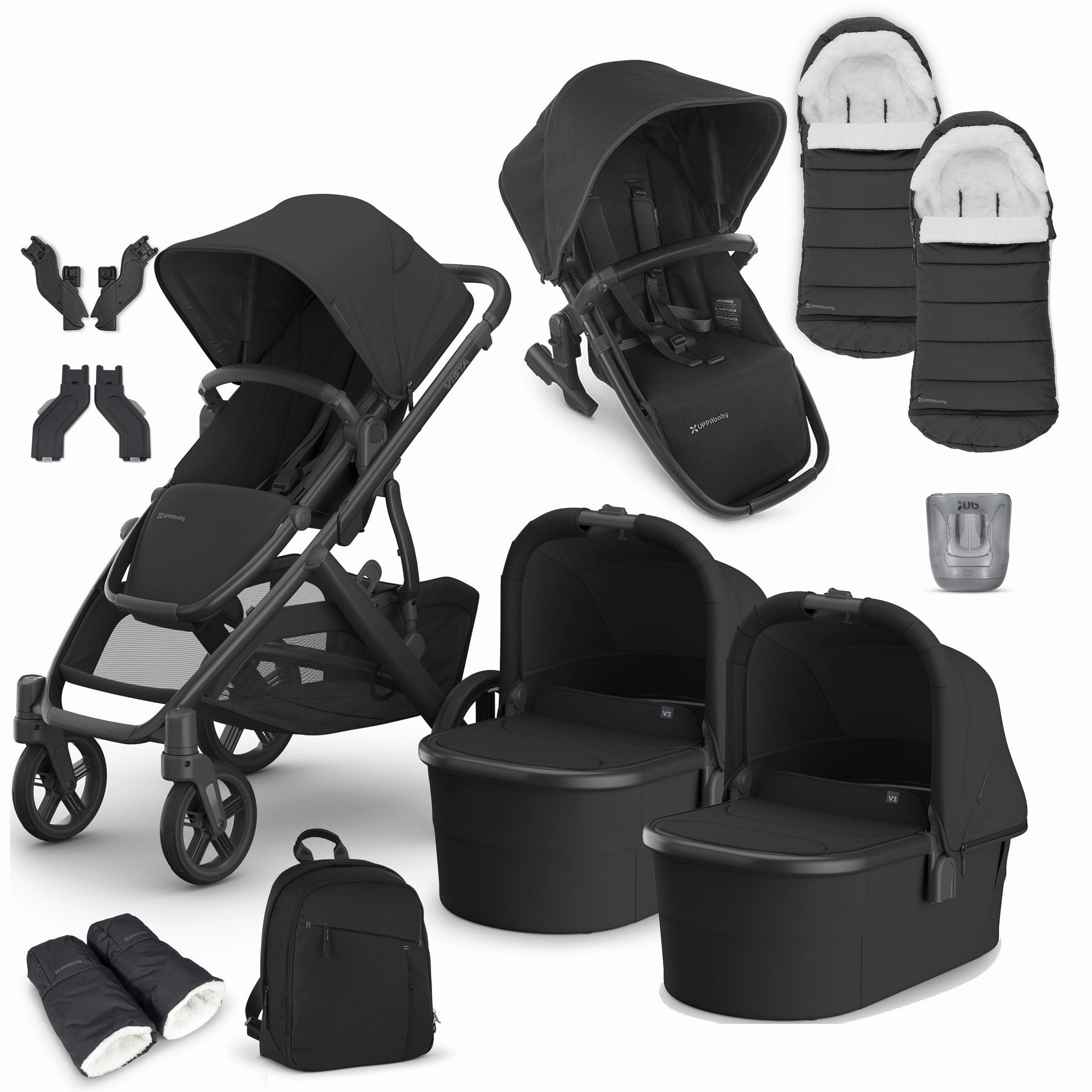 Uppababy Vista V3 Twin Complete Bundle - Jake