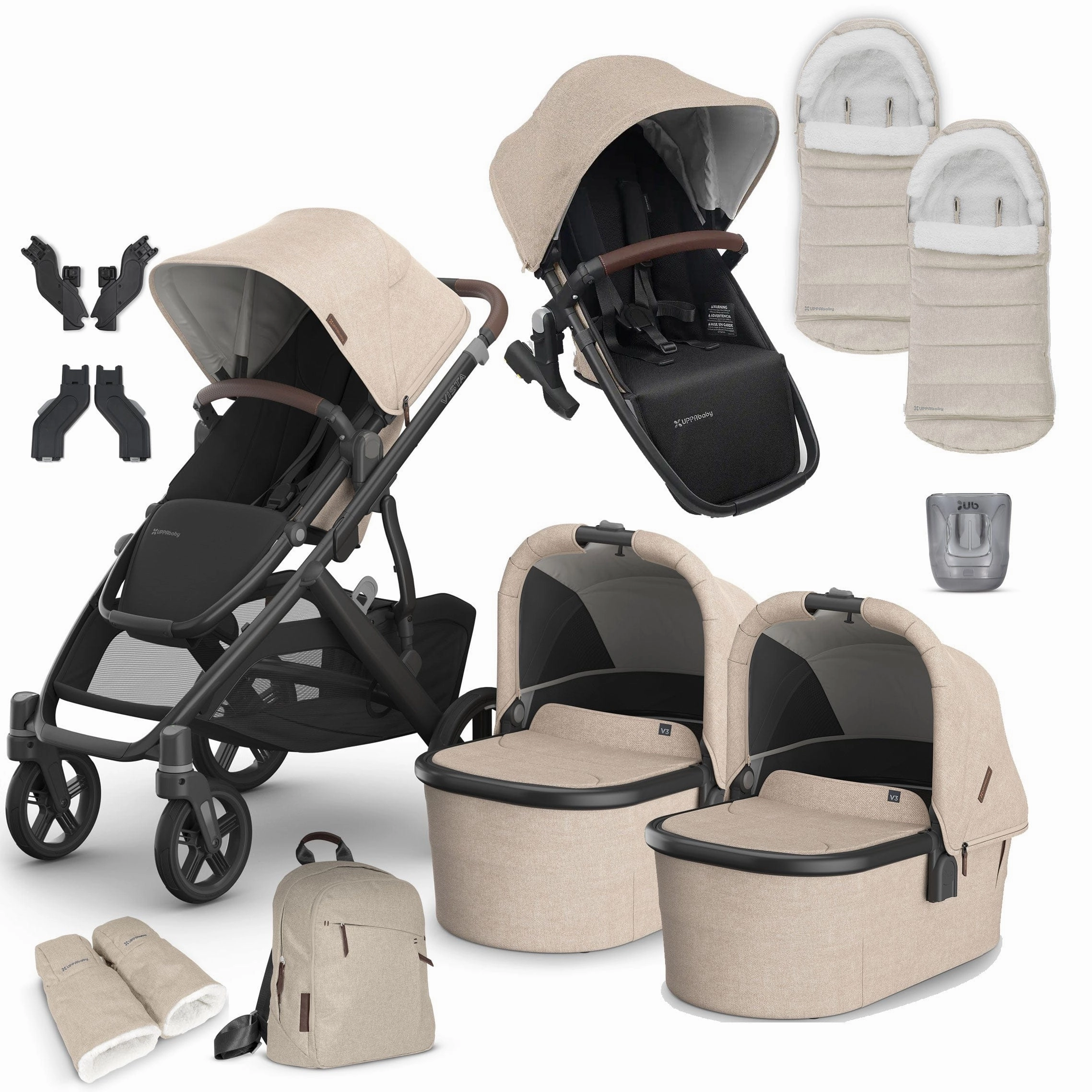 Uppababy Vista V3 Twin Complete Bundle - Liam