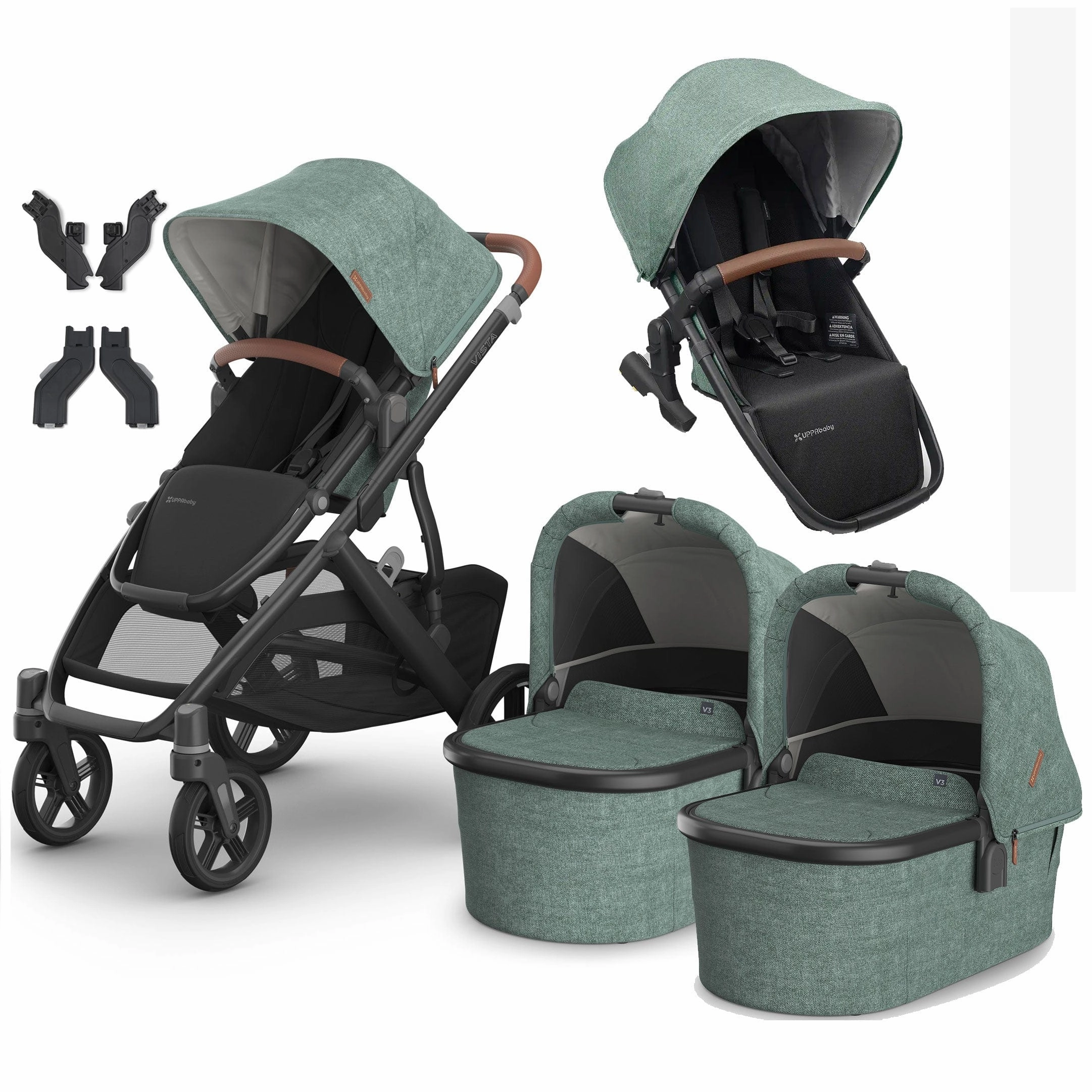 Uppababy Vista V3 Twin Pram - Gwen