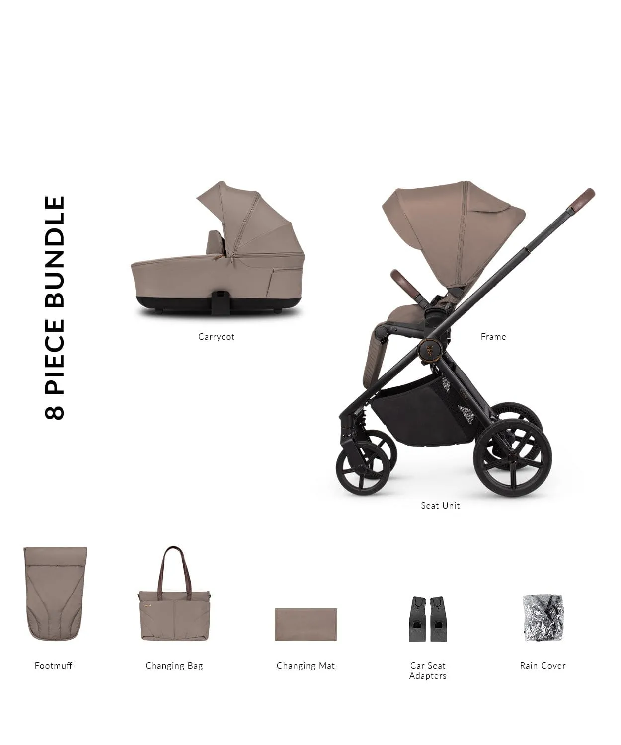 Venicci Claro 2in1 Pram & Pushchair - Almond